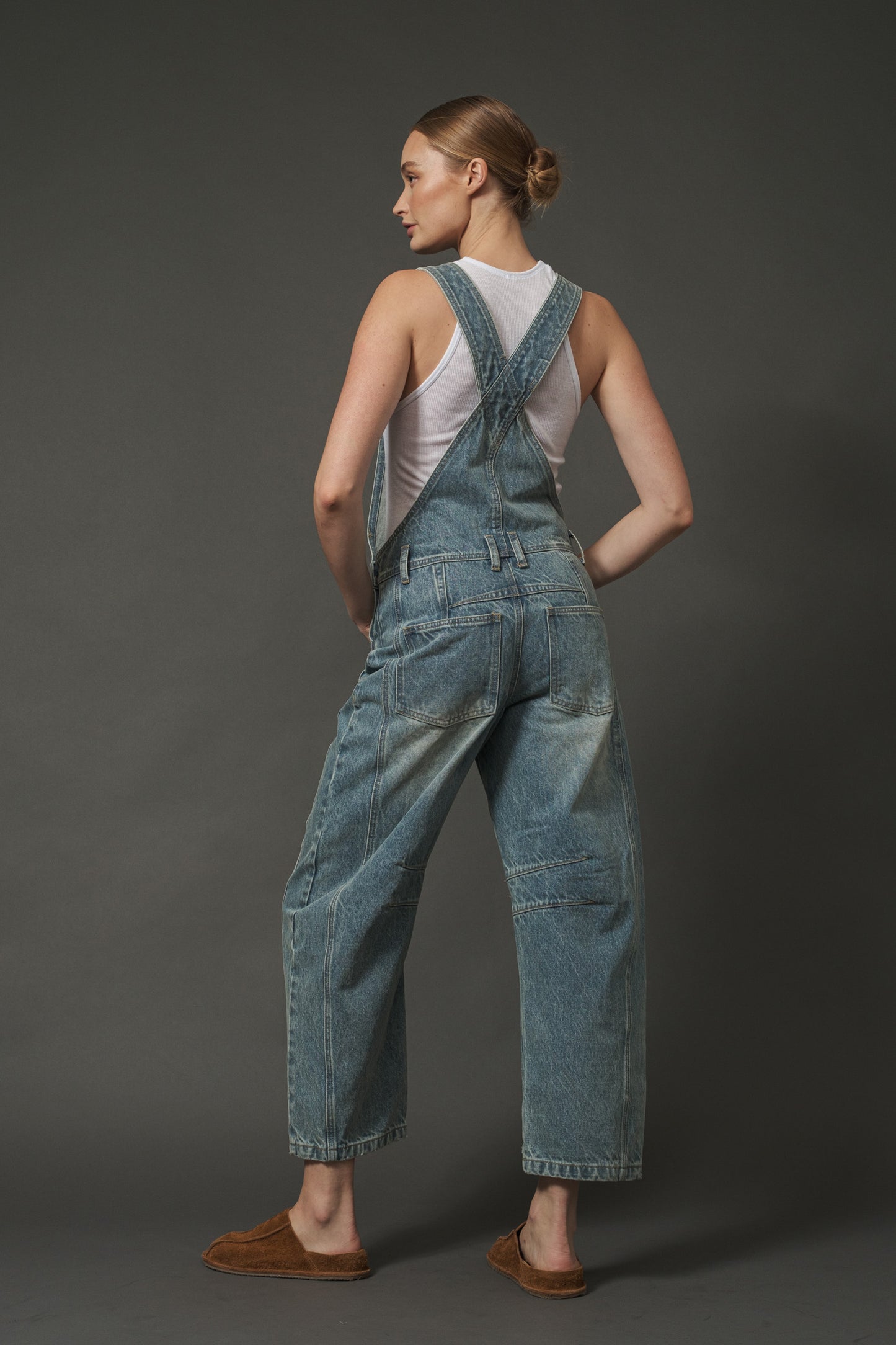 SLOUCHY RELAX FIT DENIM OVERALL