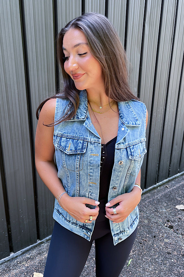 Sleeveless Denim Vest