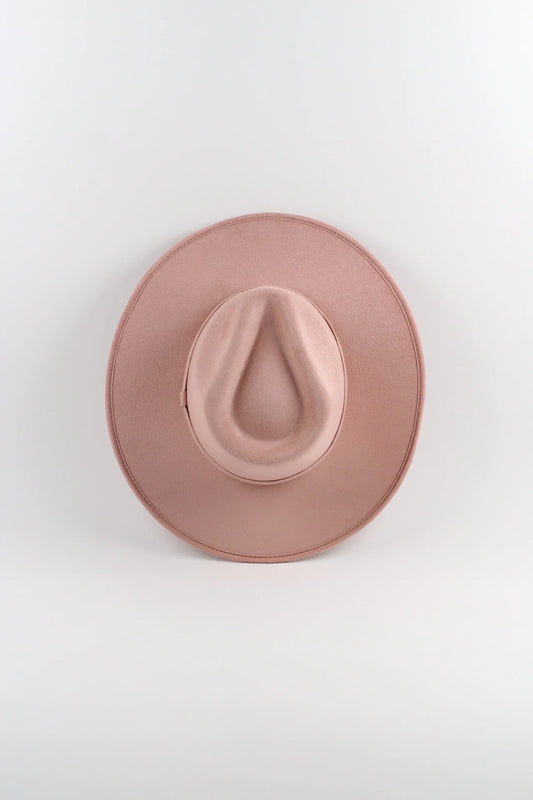 Vegan Suede Rancher Hat - Dusty Rose