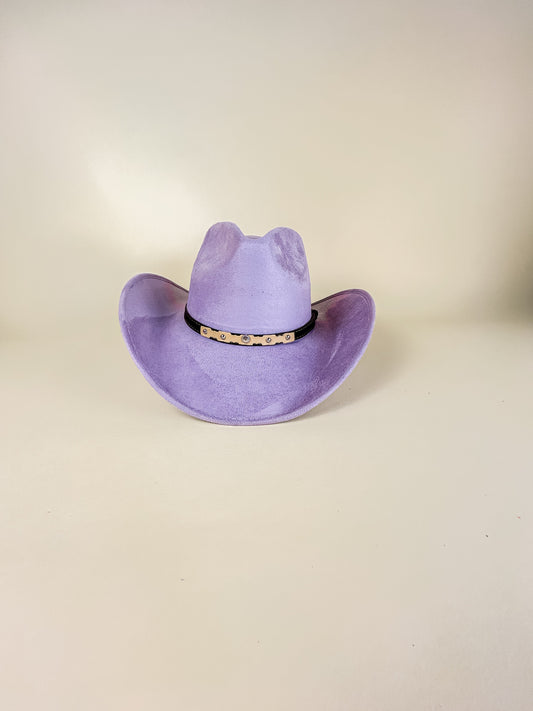 Santa Fe Vegan Suede Cowboy Rancher Hat - Lavender