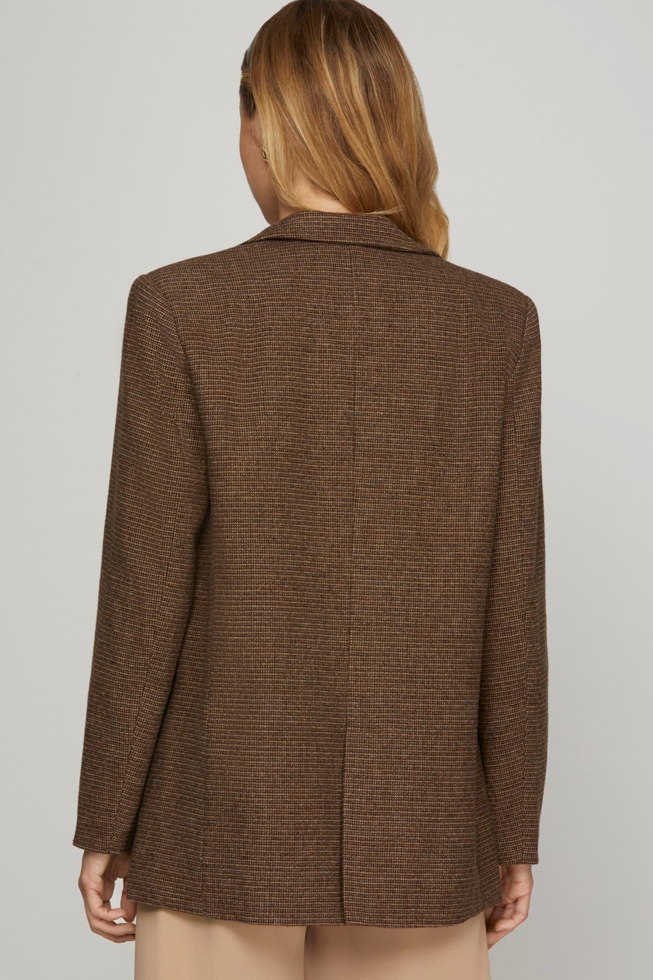 Mocha Brown Wool Blend Blazer