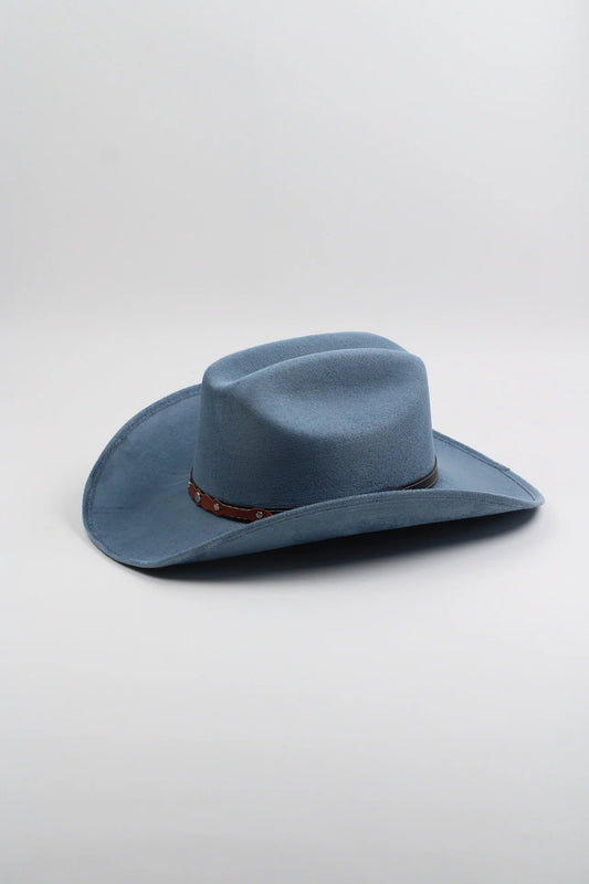 Texana Vegan Suede Cowboy Hat - Steel Blue
