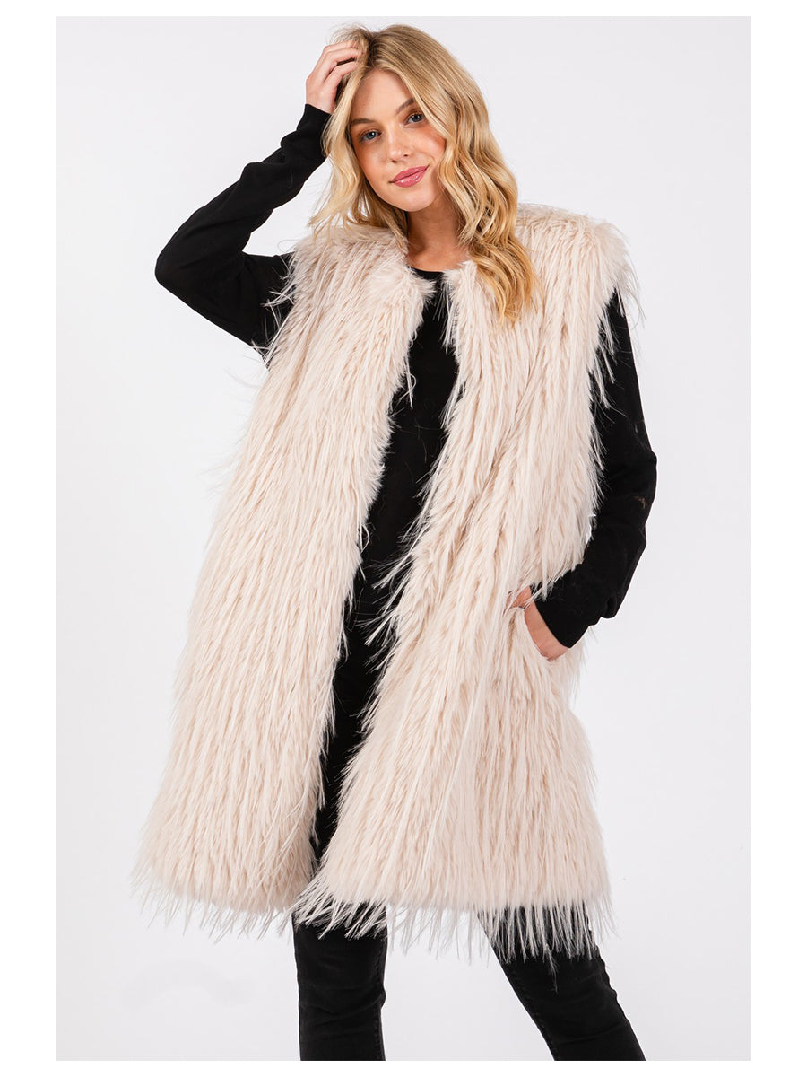 Faux Fur Long Vest