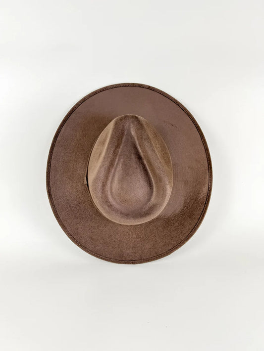 Vegan Suede Rancher Hat - Mocha