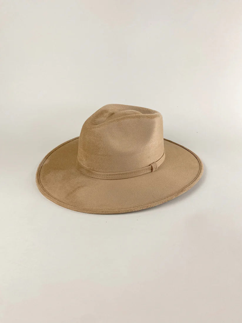 Vegan Suede Rancher Hat - Cappuccino