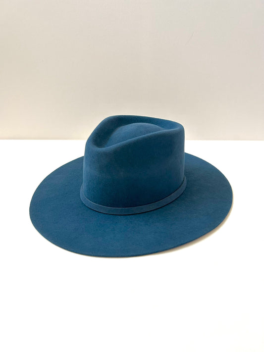 Emery Merino Wool Teardrop Rancher Hat - Peacock Blue