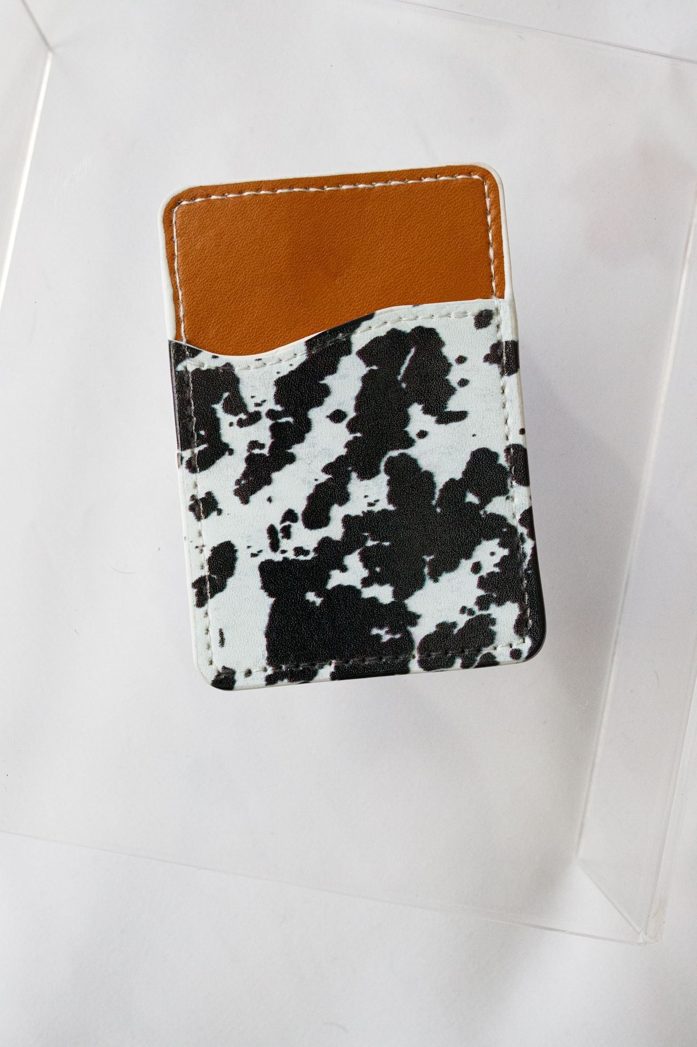 Cowhide Print Phone Pocket - Black/White