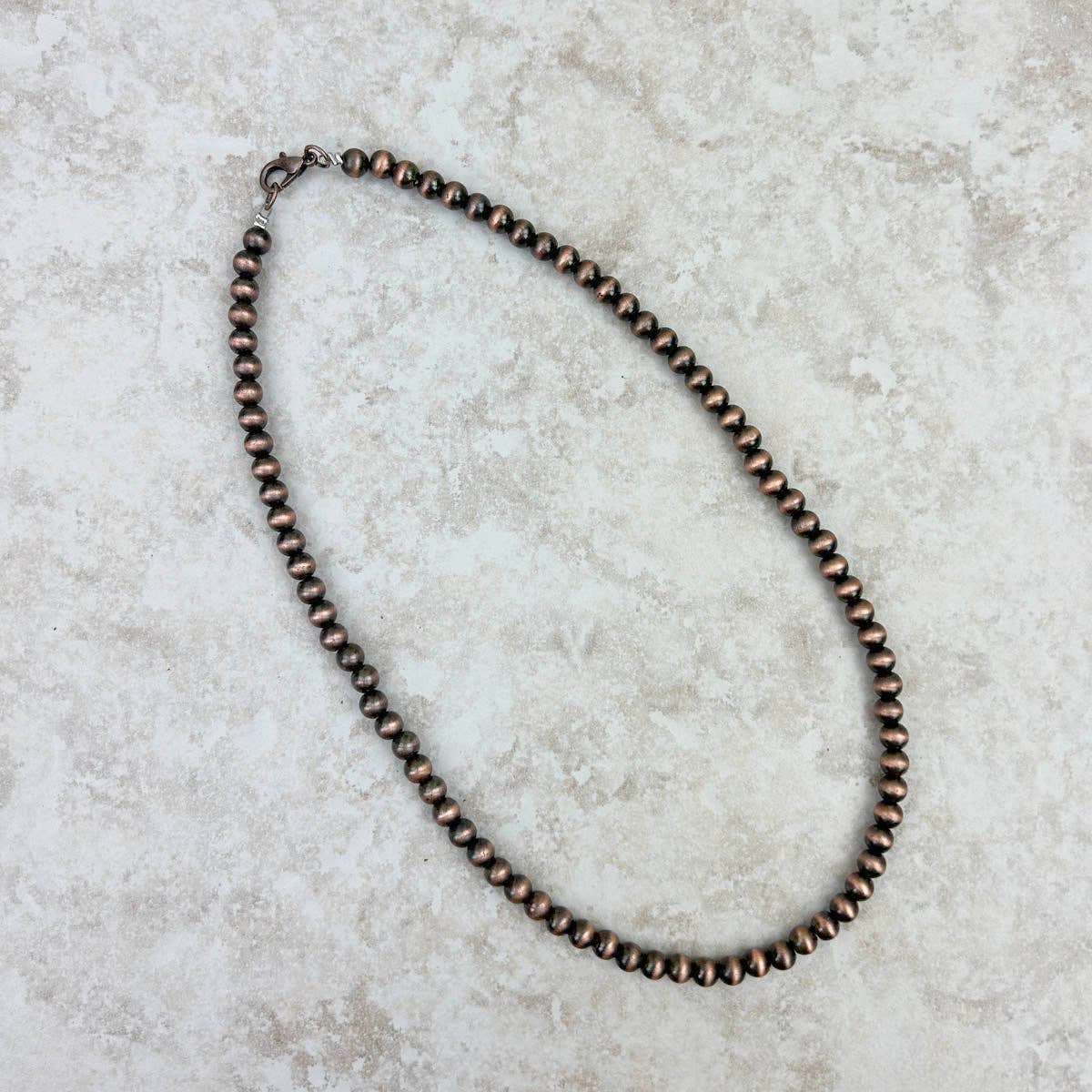 Copper-Tone 6mm Pearl Beads 18" Long