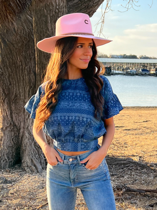 Chambray Contemporary Top