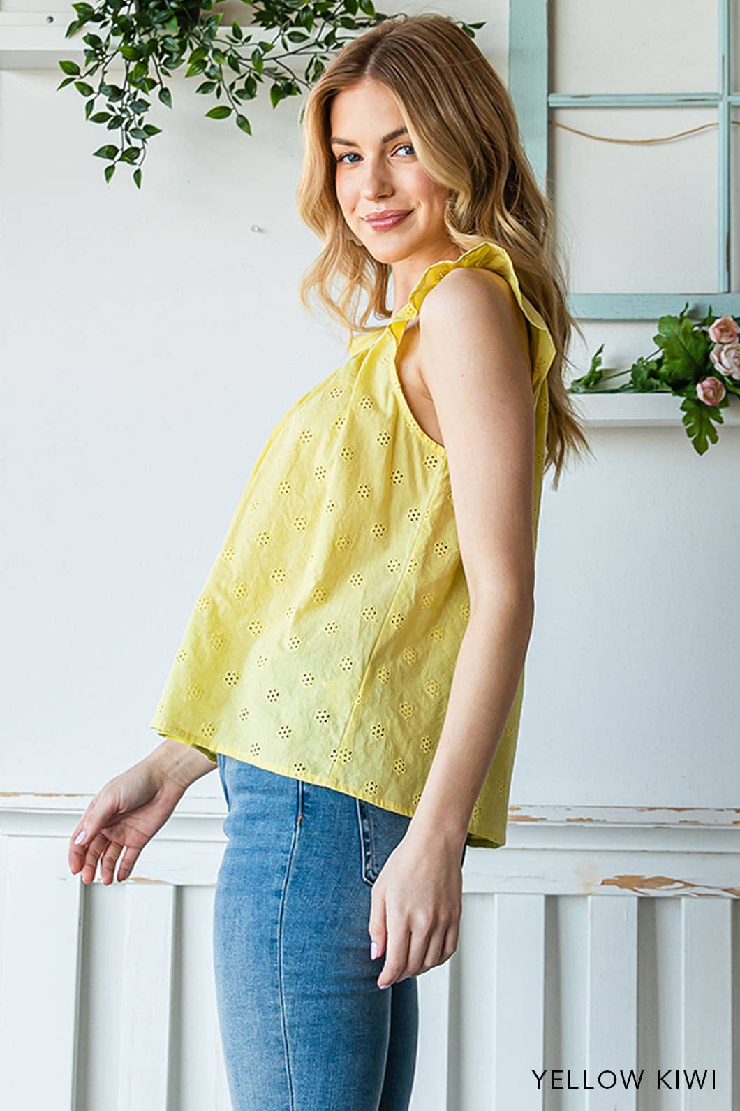 Eyelet Ruffle Blouse