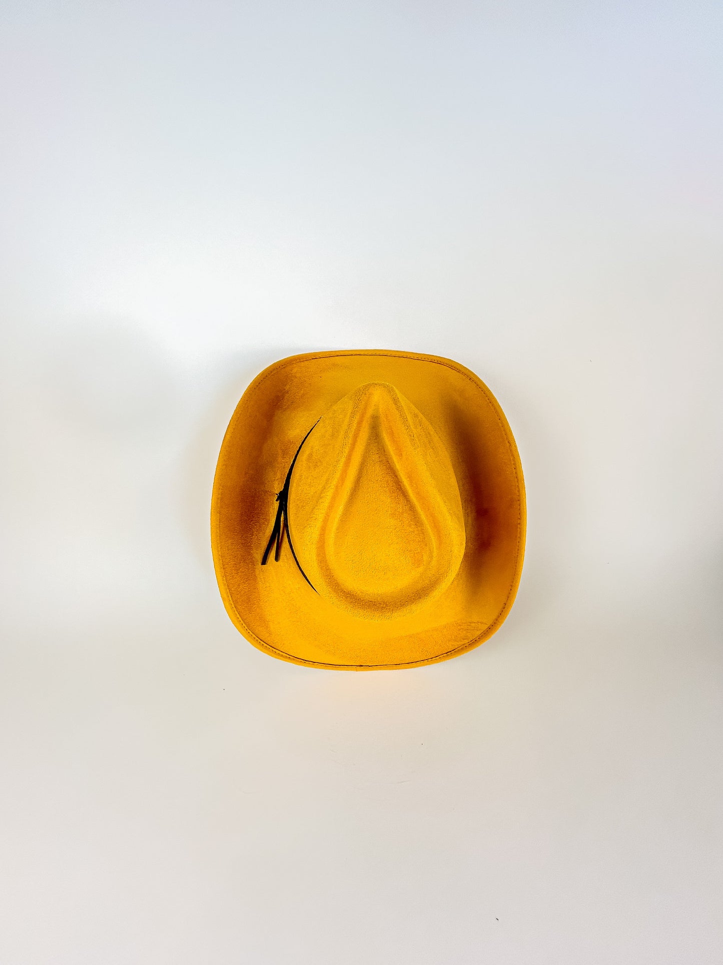 Santa Fe Vegan Suede Cowboy Rancher Hat - Mustard