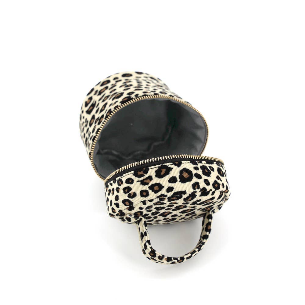 Leopard Corduroy Round Bag