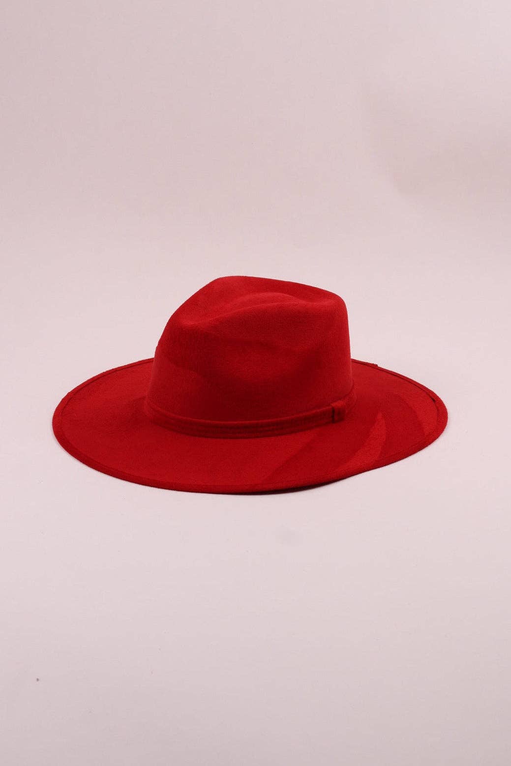 Vegan Suede Rancher Hat - Lipstick Red