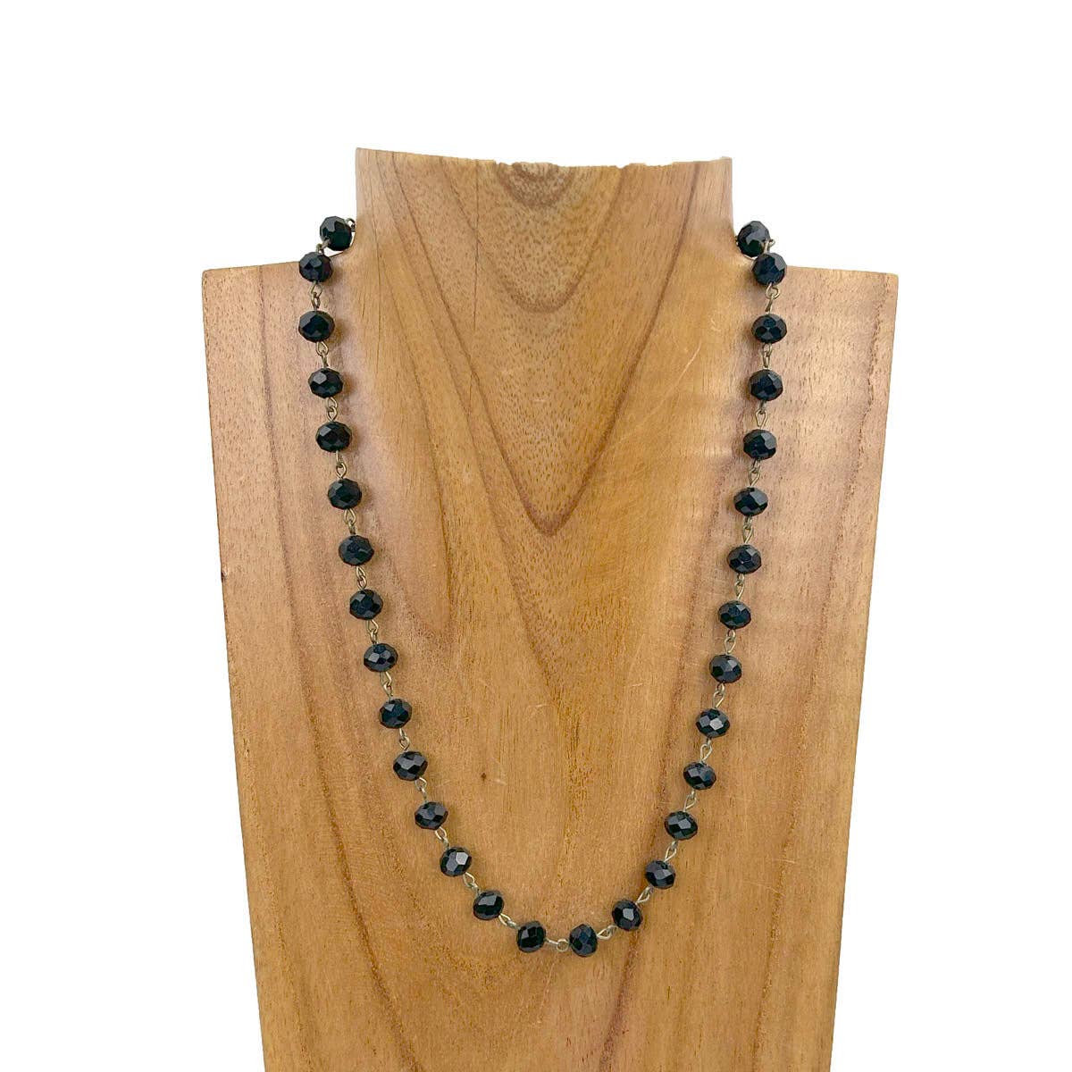 Multiple Color Choices - Faceted Crystal Beads on Copper-Tone Chain