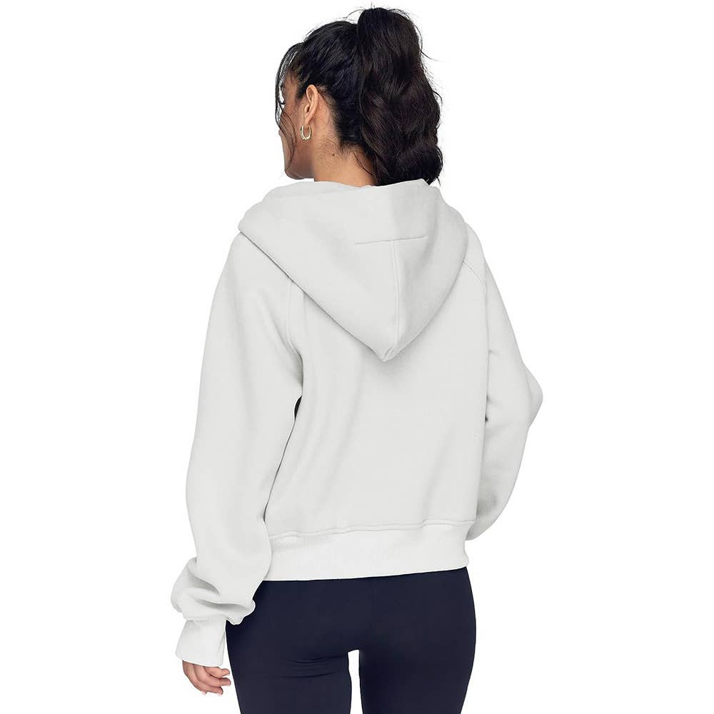 Athleisure Half Zip Hoodie Funnel Neck Sweatshirt