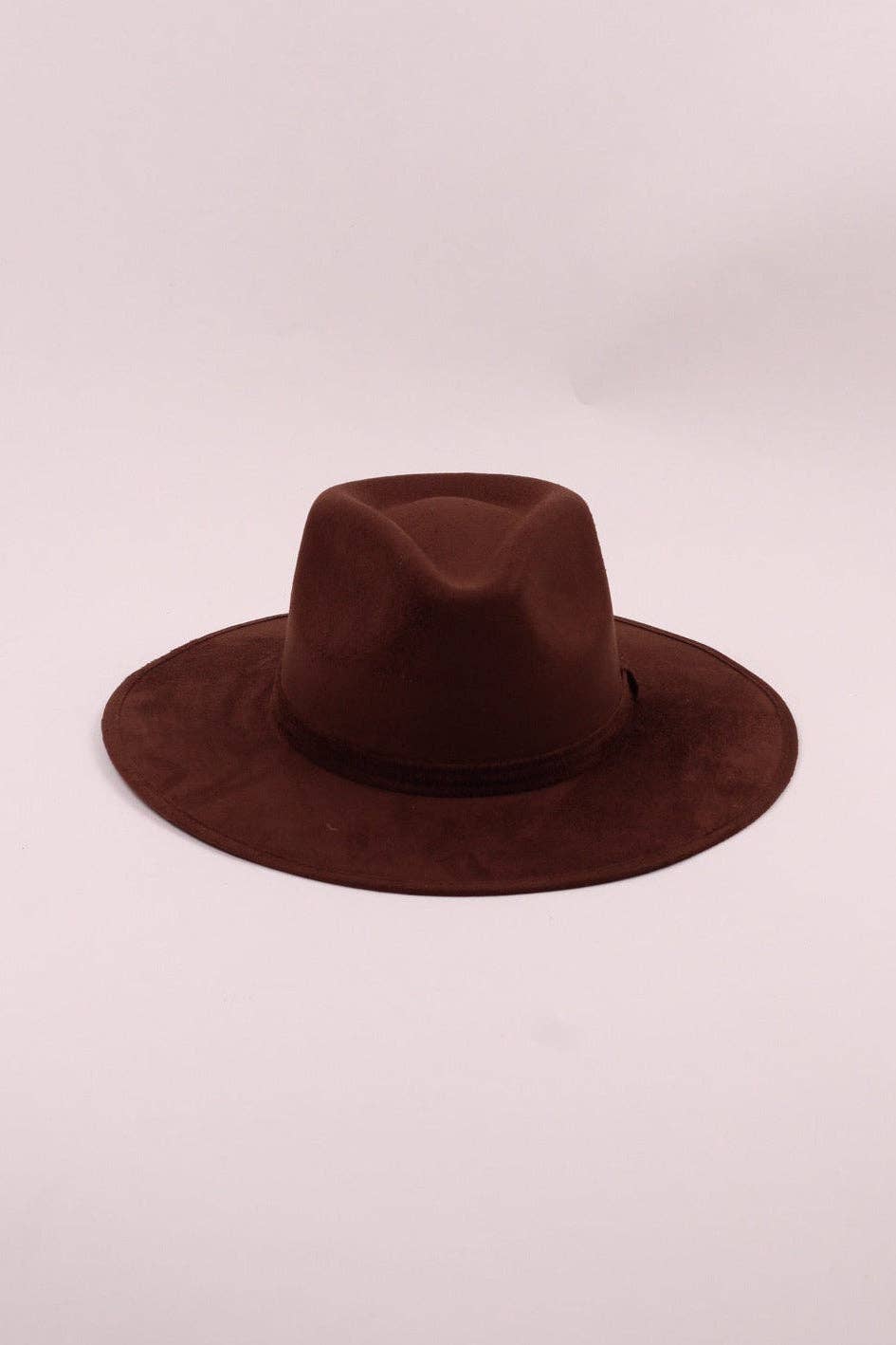 Vegan Suede Rancher Hat - Chocolate