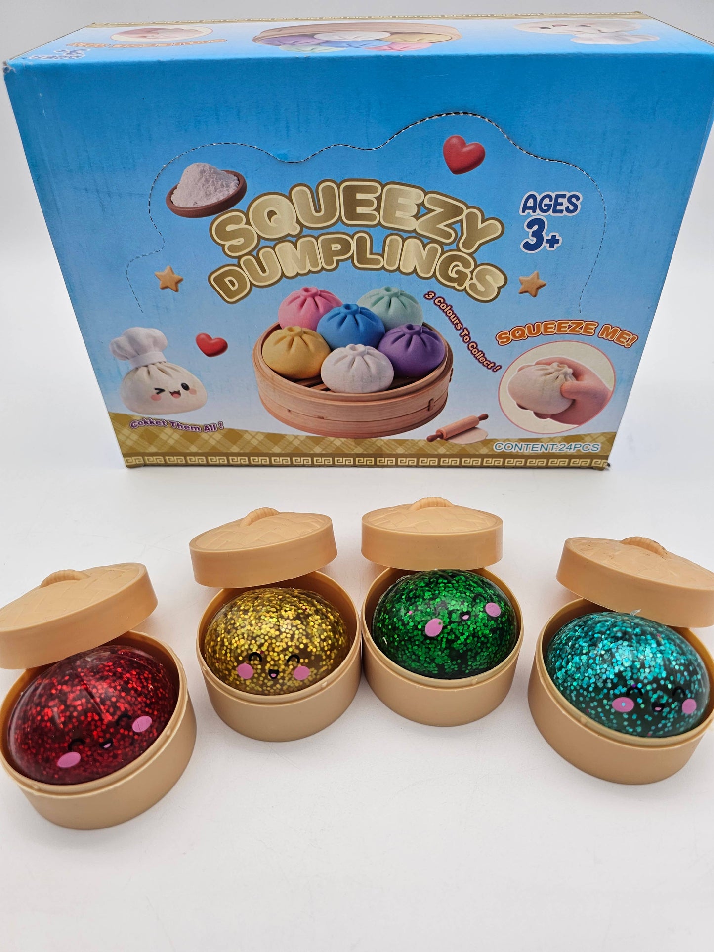 Mystery Mini Squishy Glitter Dumpling Bun Stress Relief Squeeze Toy