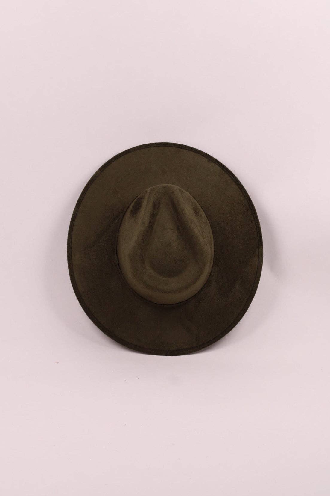 Vegan Suede Rancher Hat - Olive Green