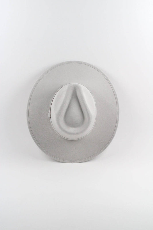 Vegan Suede Rancher Hat - Light Grey