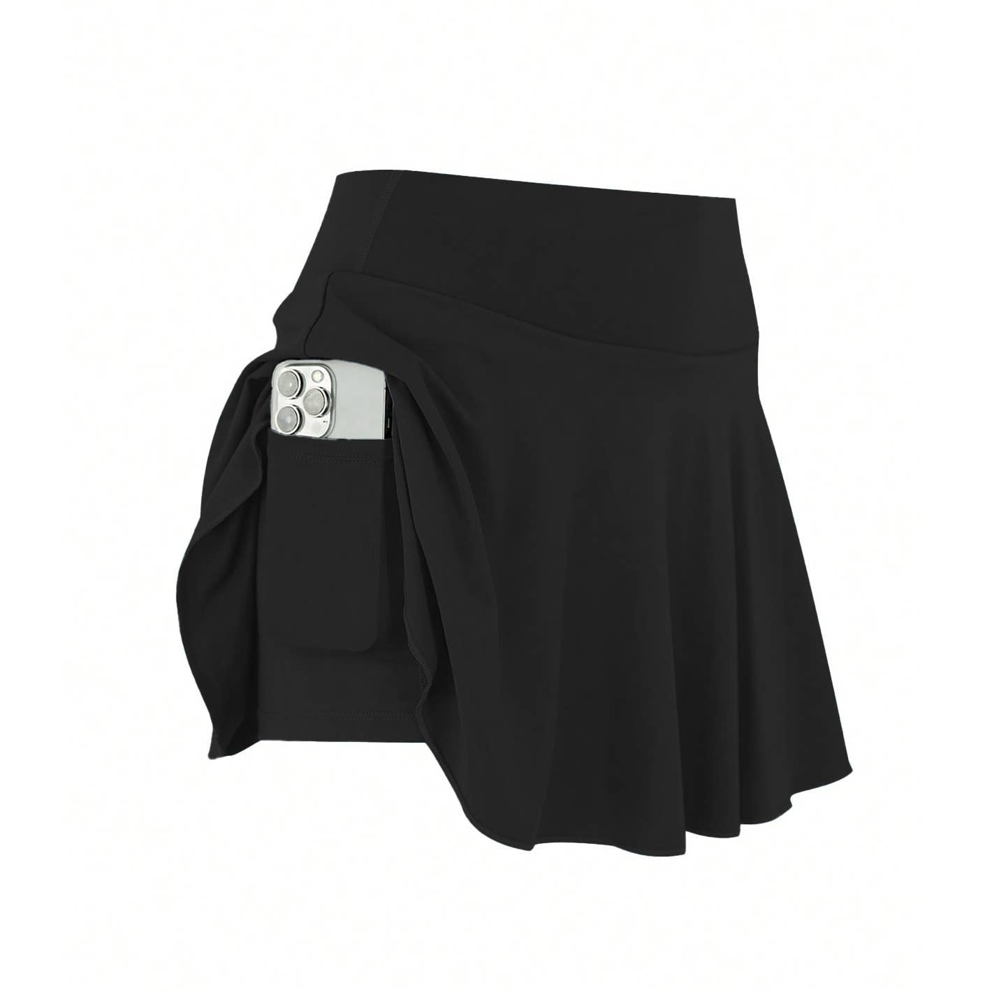 Pleated Tennis Skort Solid Golf Skirt Built-in Shorts