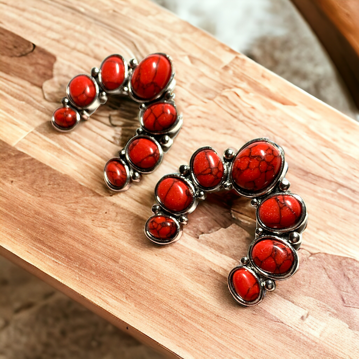 Small Red Squash Earring