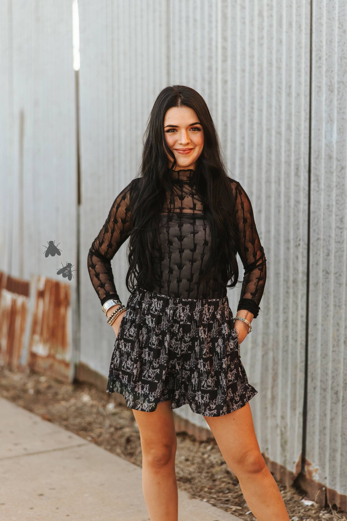 LARIAT LACE L/S *MIDNIGHT