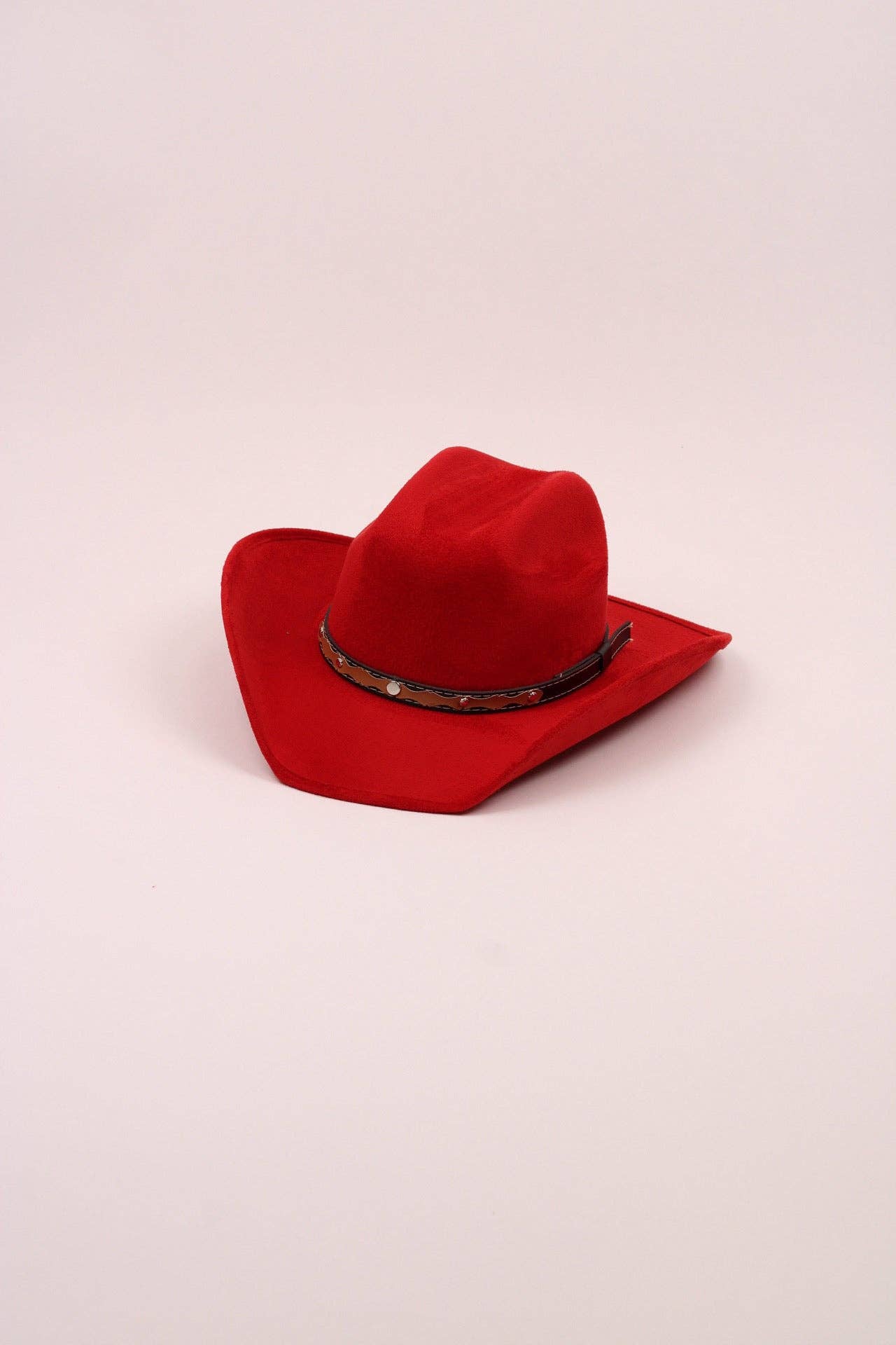 Kids Vegan Suede Austin Hat - Lipstick Red