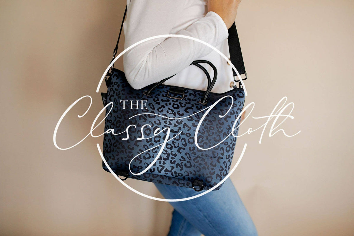 Neoprene Mini Carryall Tote - Black Leopard