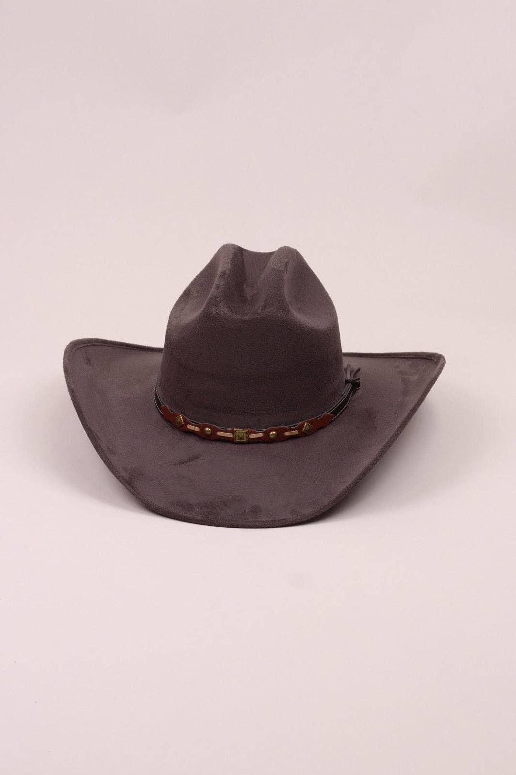 Texana Vegan Suede Cowboy Hat - Charcoal Large