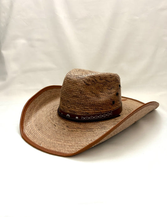 Red Rock Palm Leaf Cowboy Hat - Saddle Brown