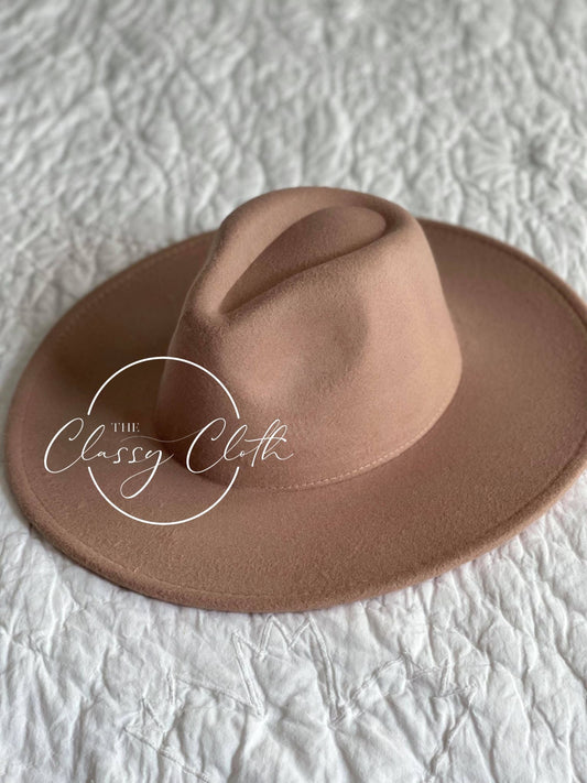 Wide Brim Felt Hat - Cappuccino