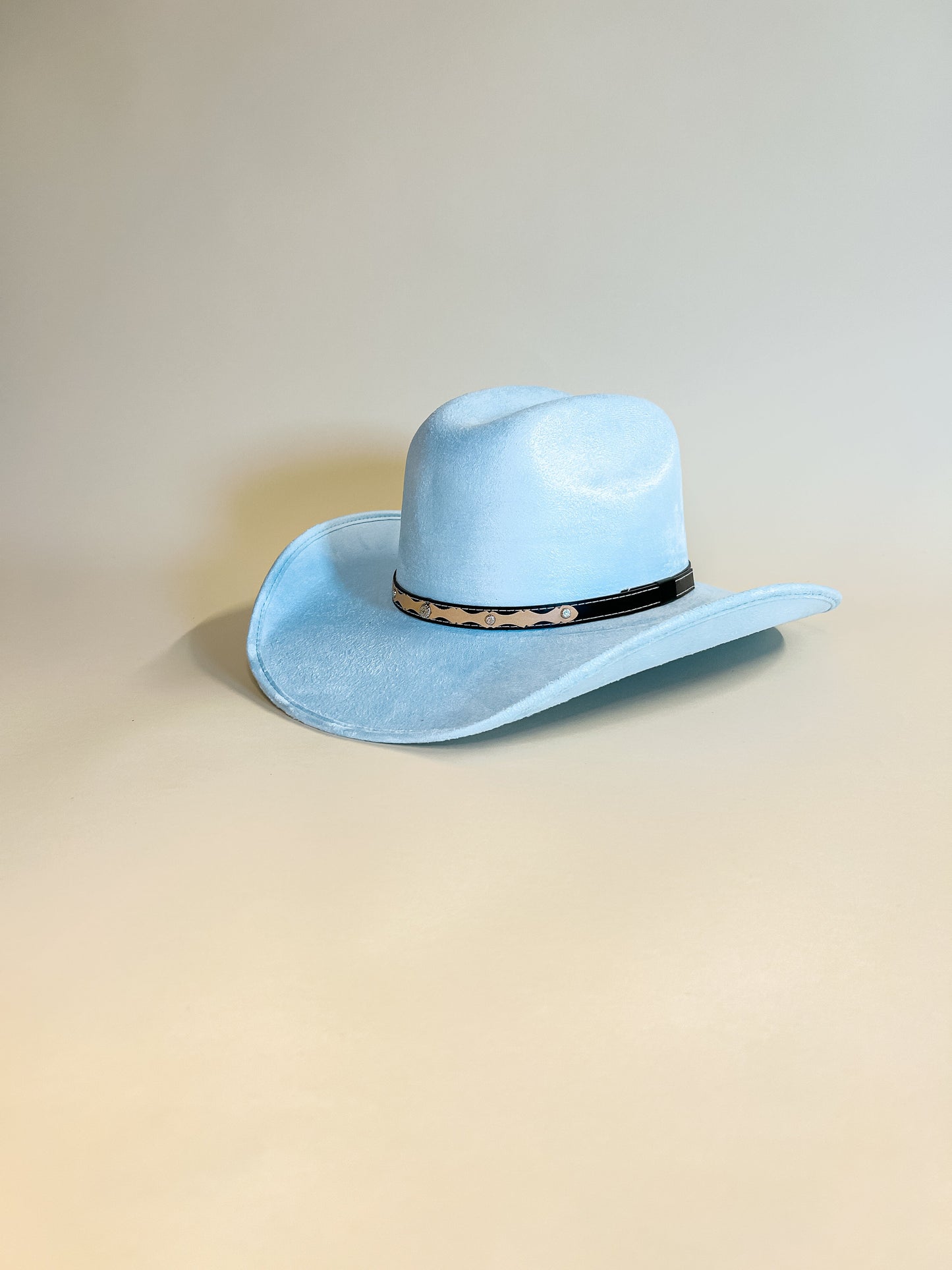 Austin Vegan Suede Cowboy Hat - Sky Blue