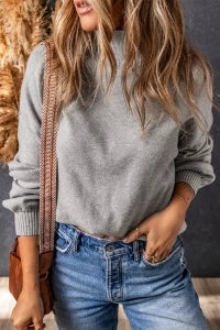 Grey Drop Shoulder Turtleneck