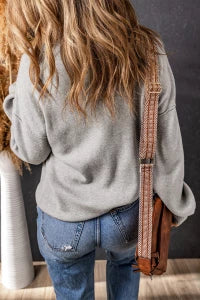 Grey Drop Shoulder Turtleneck