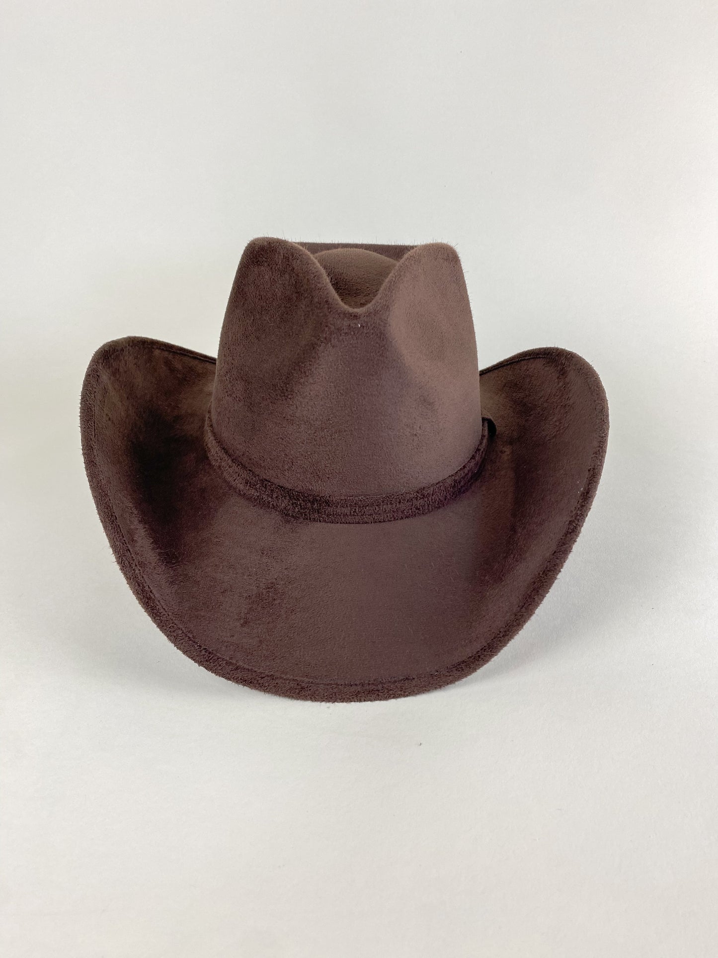 Santa Fe Vegan Suede Cowboy Hat - Chocolate