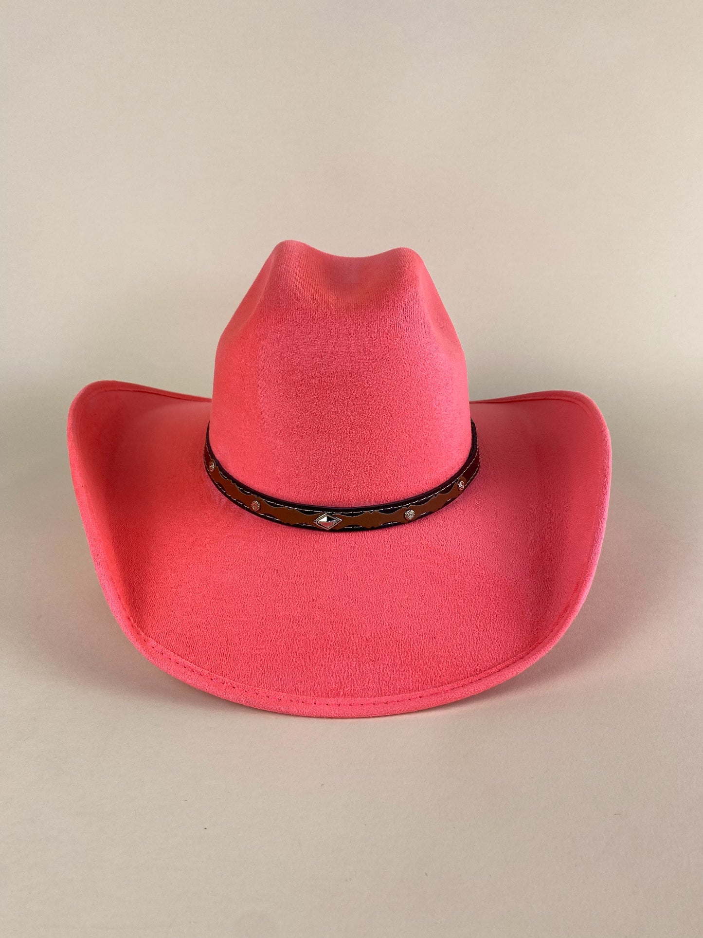 Austin Vegan Suede Cowboy Hat - Barbie Pink